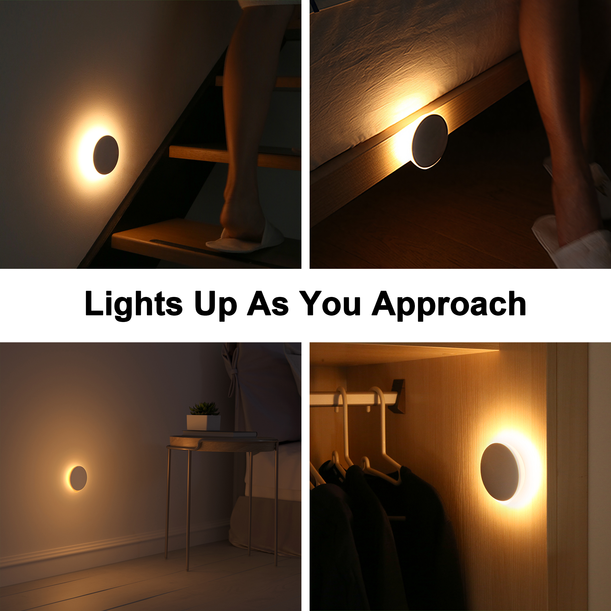 AIPOWER Motion Sensor Night Light USB-C Rechargeable Closet Light 3 Packs - Image 7