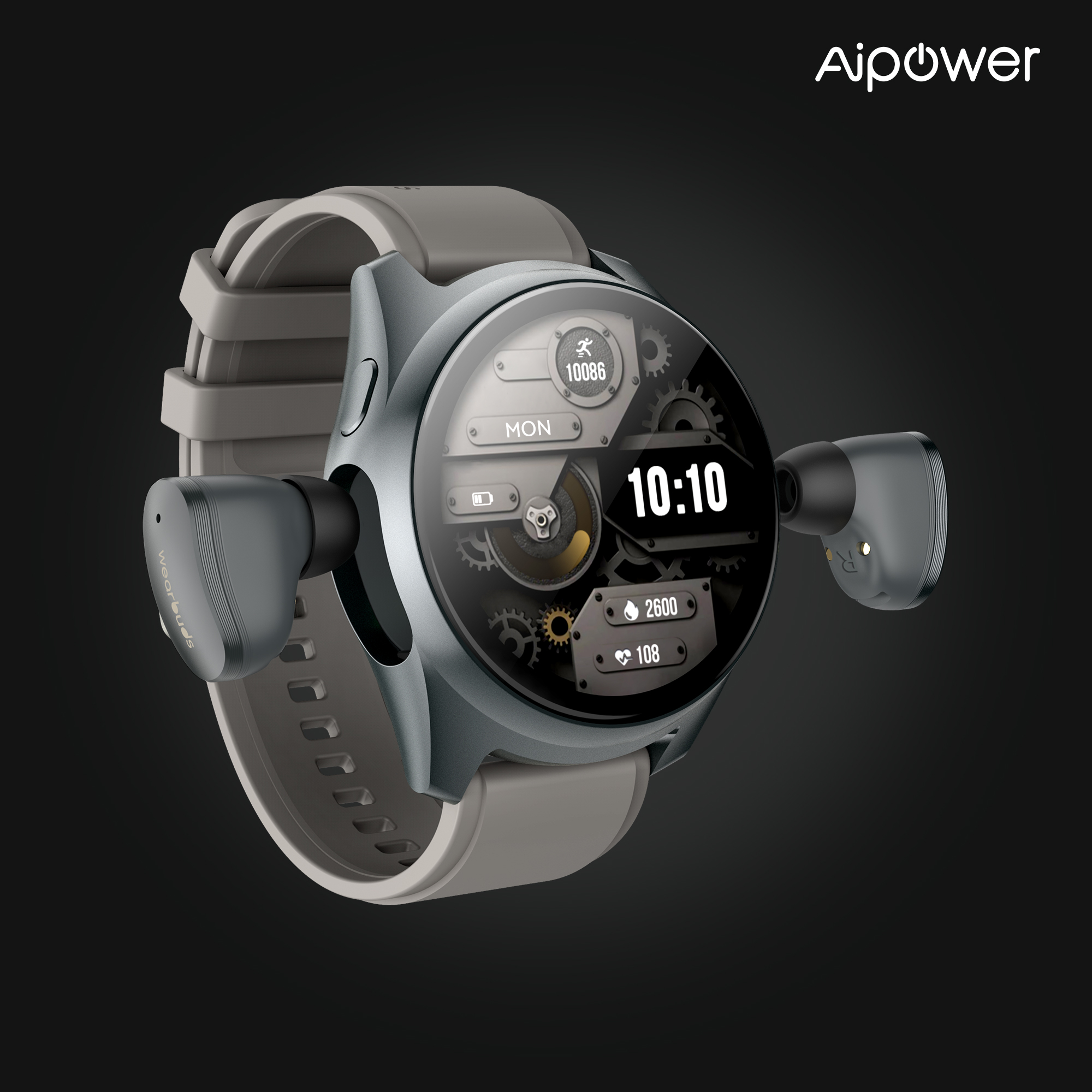 Aipower Smart Watch with Earbuds Pop-Up Headphones 4G Music Fitness Tracker W28 Pro - Image 1
