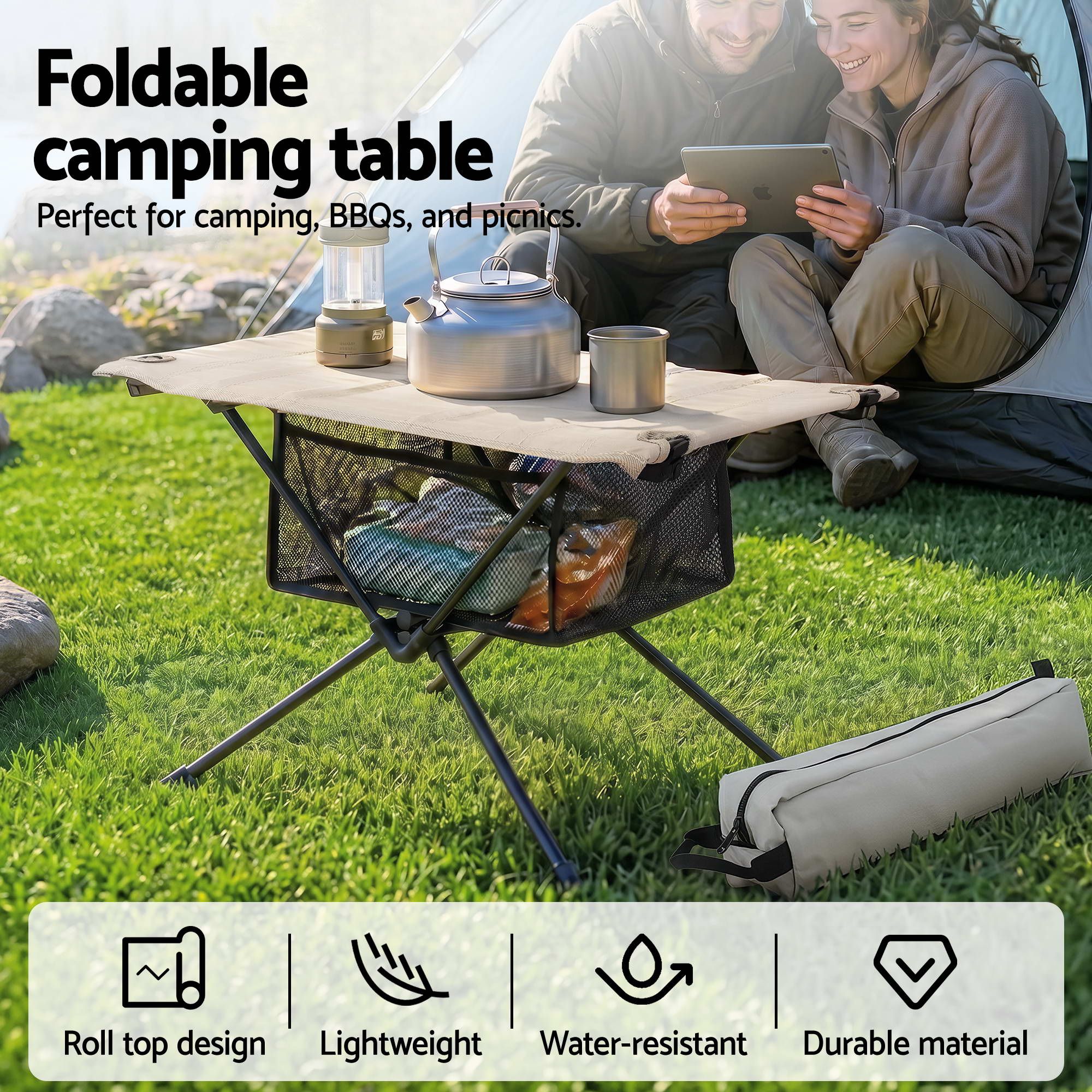 Weisshorn Folding Camping Table Portable Picnic Desk Camp Furniture - Image 4