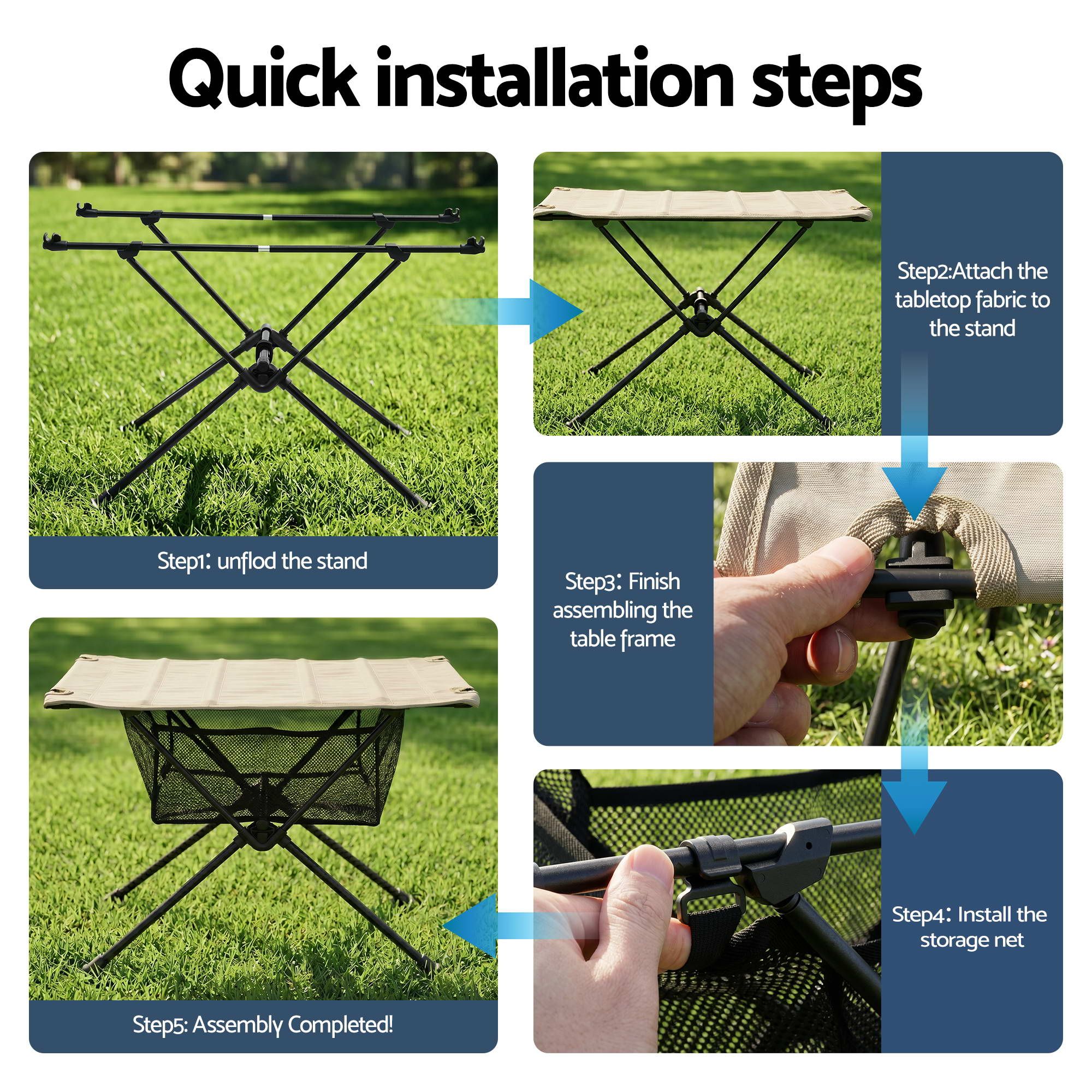 Weisshorn Folding Camping Table Portable Picnic Desk Camp Furniture - Image 5