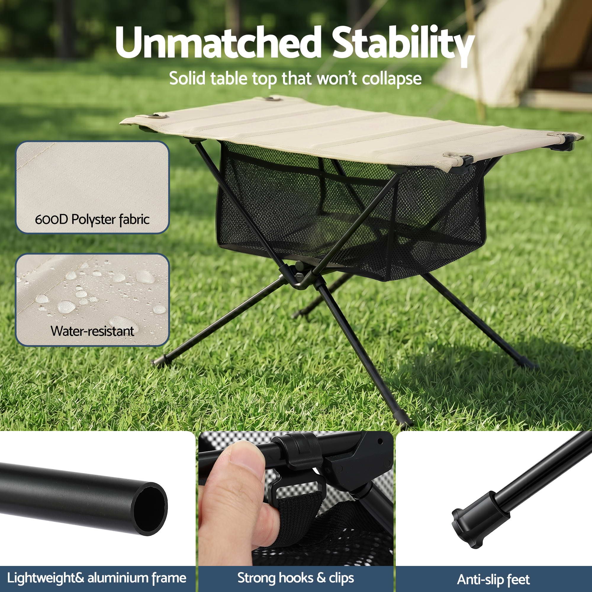 Weisshorn Folding Camping Table Portable Picnic Desk Camp Furniture - Image 6