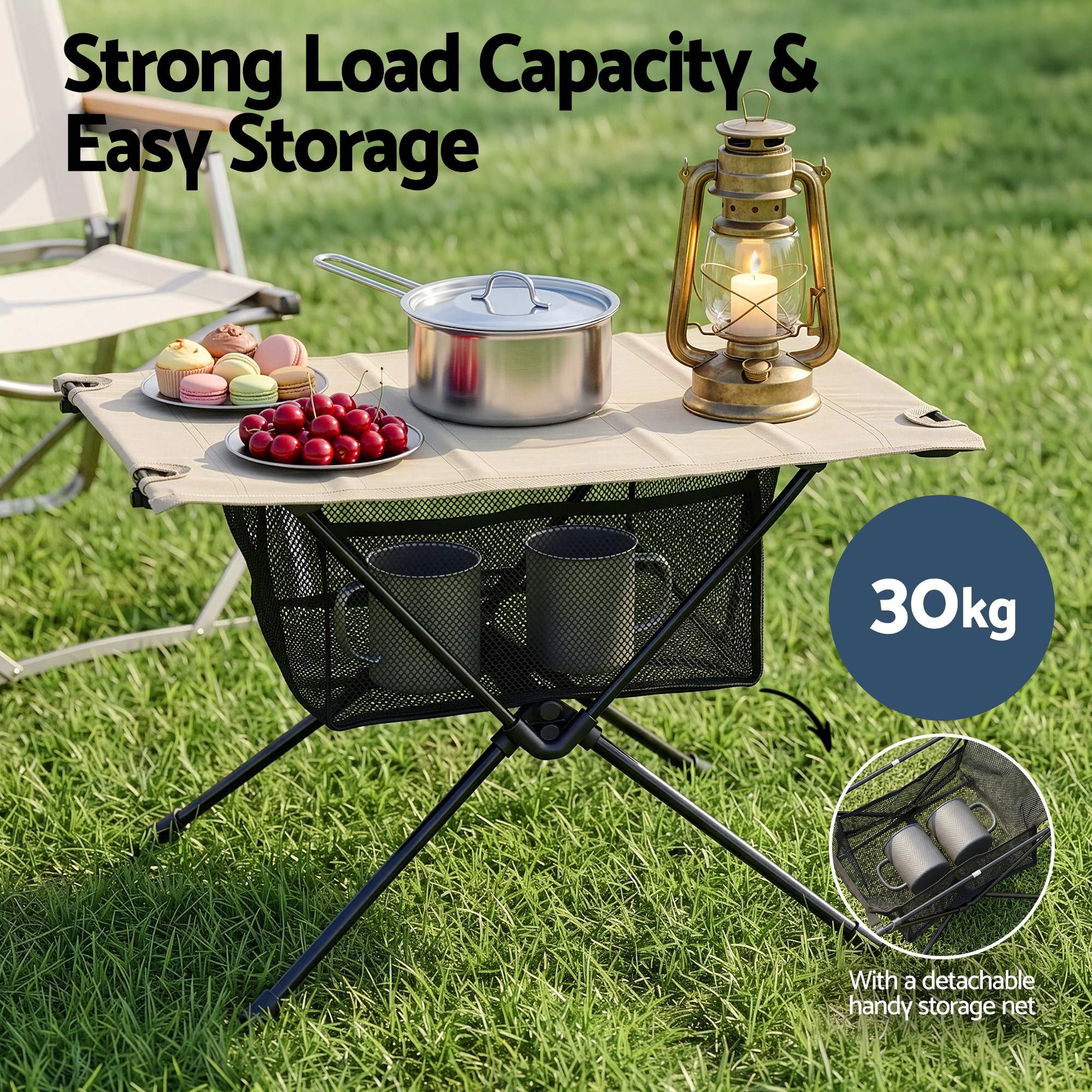 Weisshorn Folding Camping Table Portable Picnic Desk Camp Furniture - Image 7