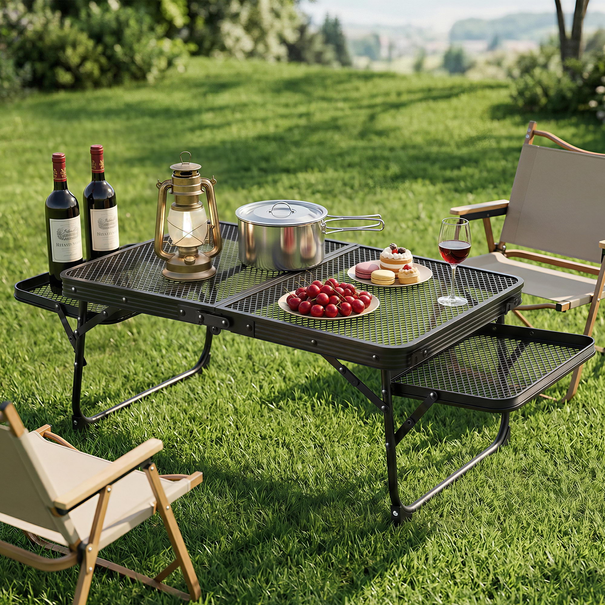 Weisshorn Camping Table Mesh Desktop Lightweight Portable Outdoor Folding Grill Desk - Image 1