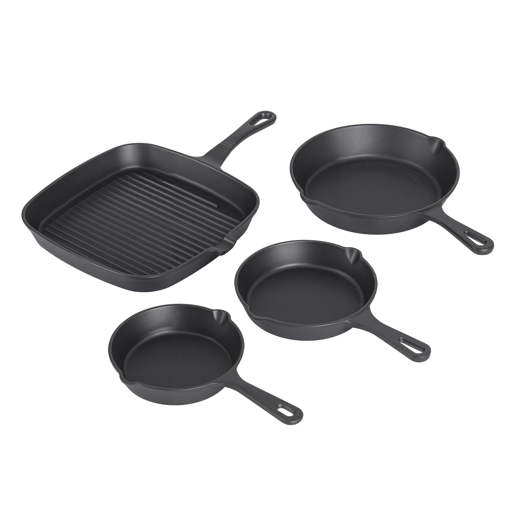 5-Star Chef Cast Iron Fry Pan Skillet Cookware Set Induction Black 14/16/20/24cm - Image 3