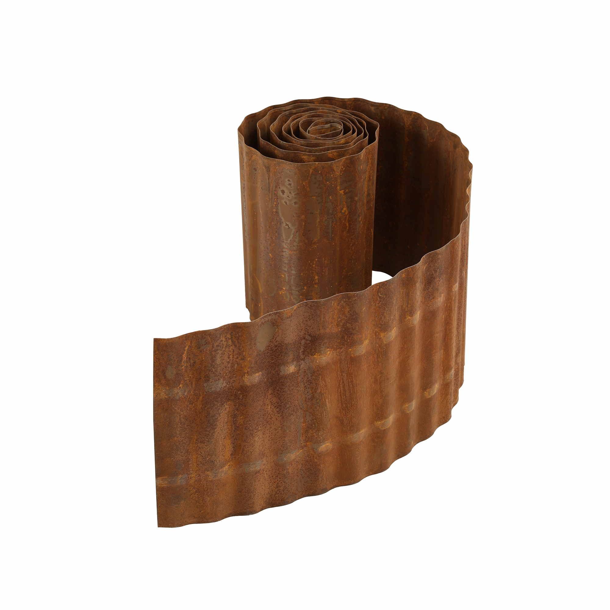 Green Fingers Garden Edging 10ft Metal Flexible Garden Border Corrugated Steel Lawn Edging Rust - Image 4