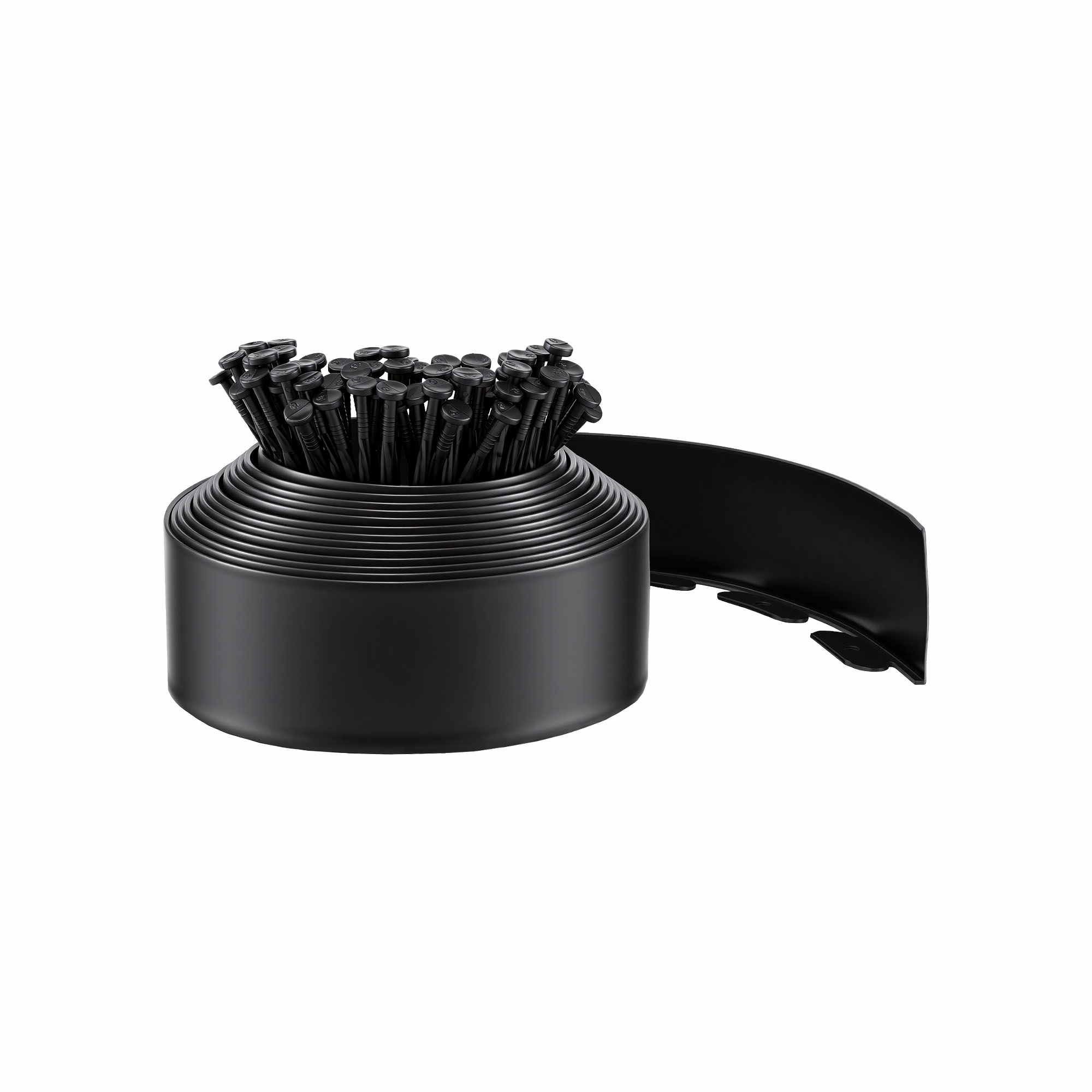 Green Fingers Garden Edging 33ft 30pcs Flexible Garden Border Plastic Lawn Edging Black - Image 3