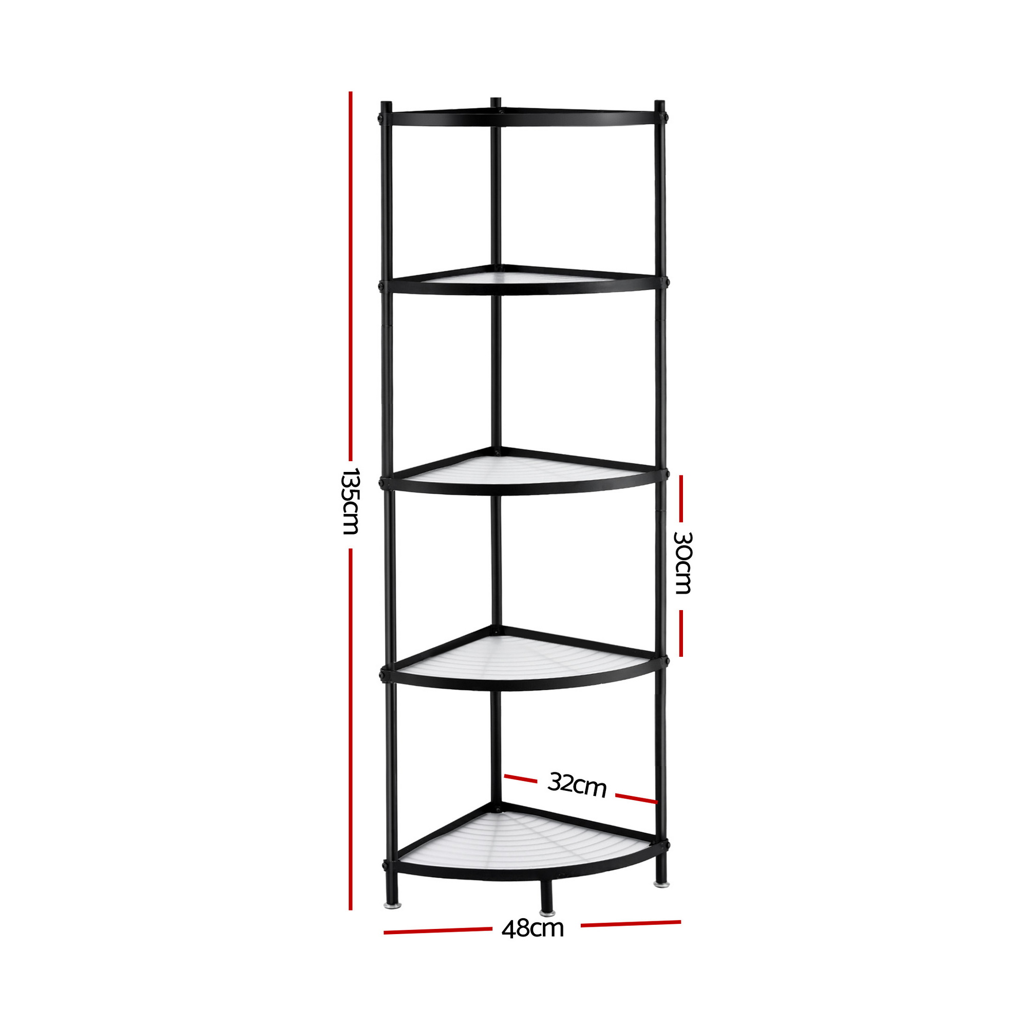 Artiss 5-Tier Kitchen Corner Shelf Rack Stand Microwave Metal Storage Shelves - Image 3