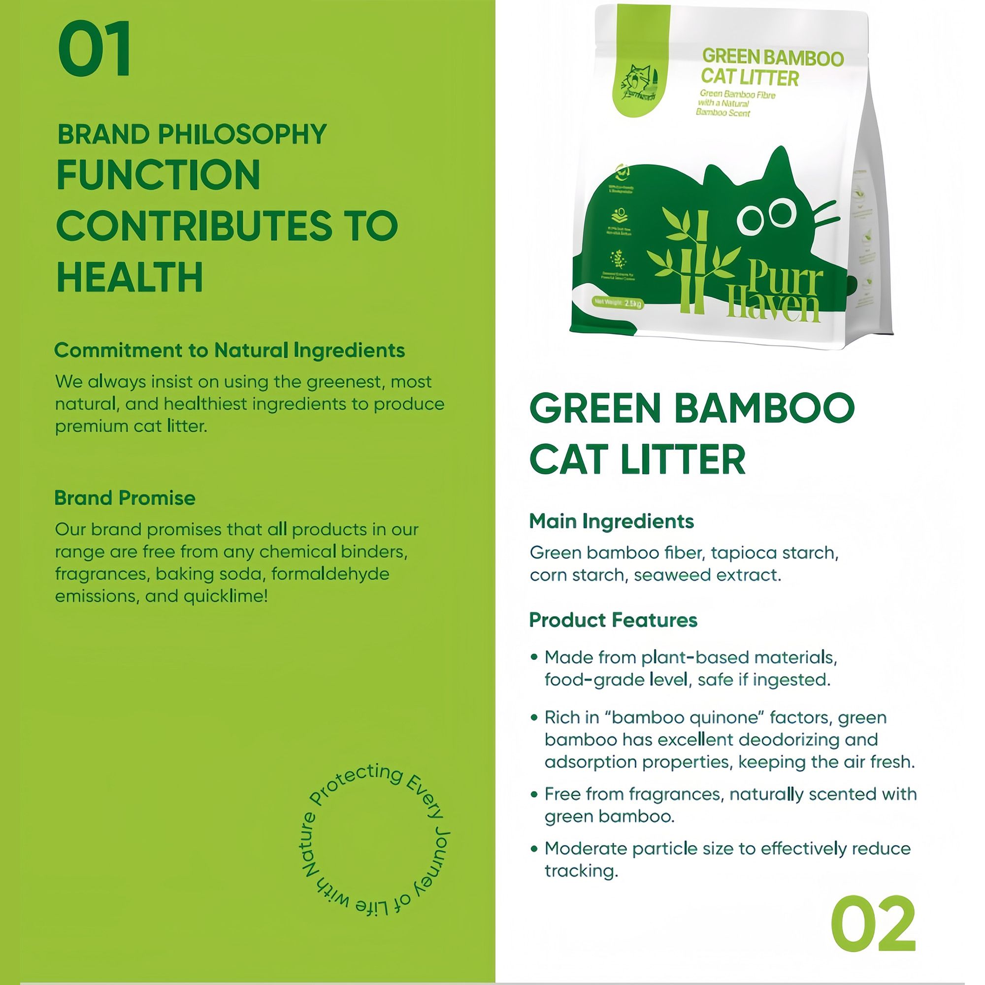 PurrHaven Bamboo Clumping Cat & Kitty Litter, 7.5kg (3 Pack),Dust Free,Natural Flusable,Easy to Clean,Odour Neutraliser,Rapid Liquid Absorption,Non-Toxic Formula - Image 5
