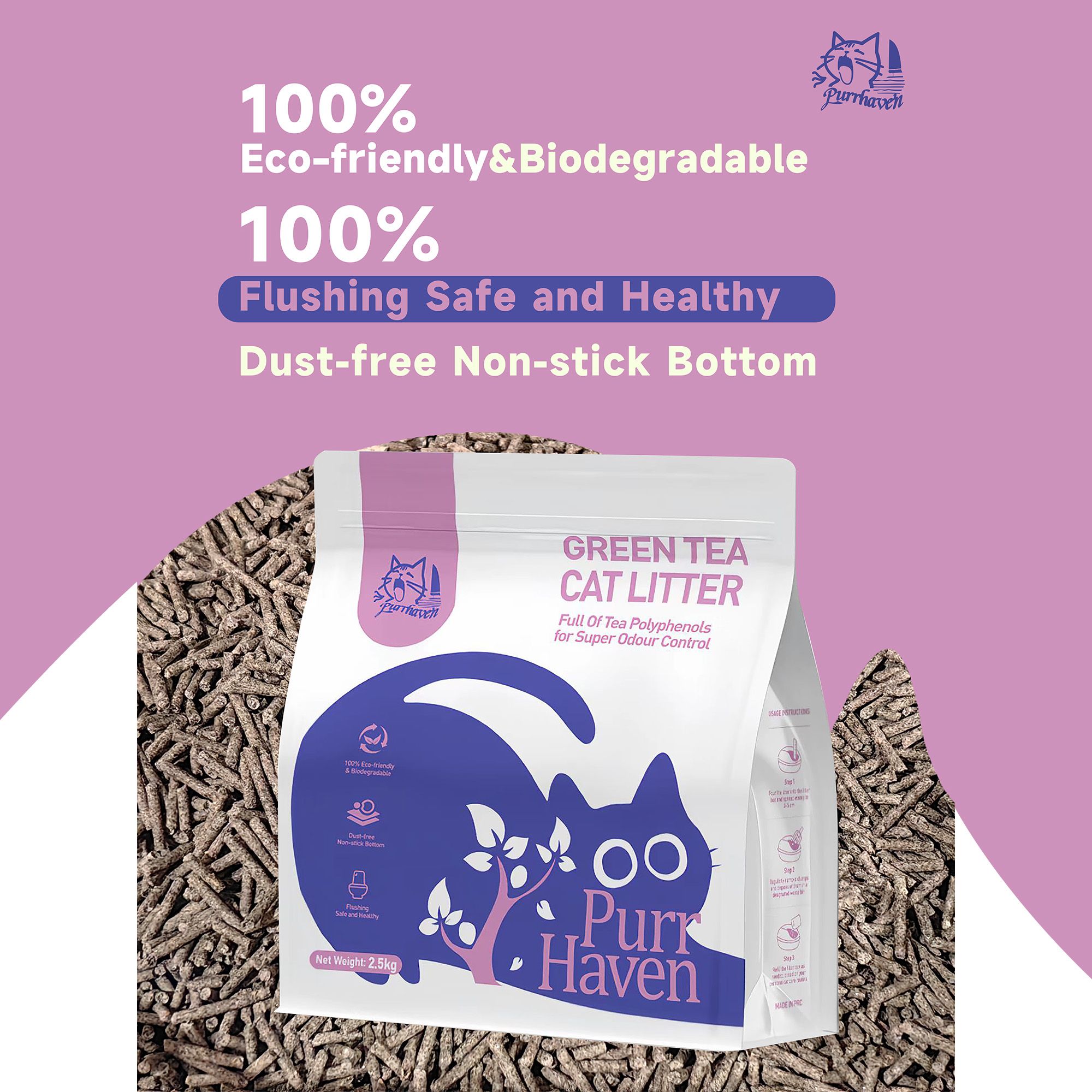 PurrHaven Tapioca Clumping Cat & Kitty Litter, 7.5kg (3 Pack),Dust Free,Easy to Clean,Odour Neutraliser,Rapid Liquid Absorption,Non-Toxic Formula - Image 6