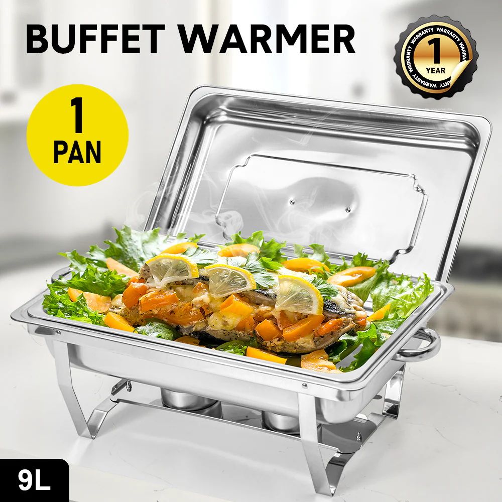 Alston 9L Chafing Dish Set, Premium 410 Stainless Steel Buffet Warmer, Bain Marie Food Server with Fuel Holders & Lid, Stackable Catering Equipment for Hotels, Parties, Weddings & Banquets, Silver - Image 2
