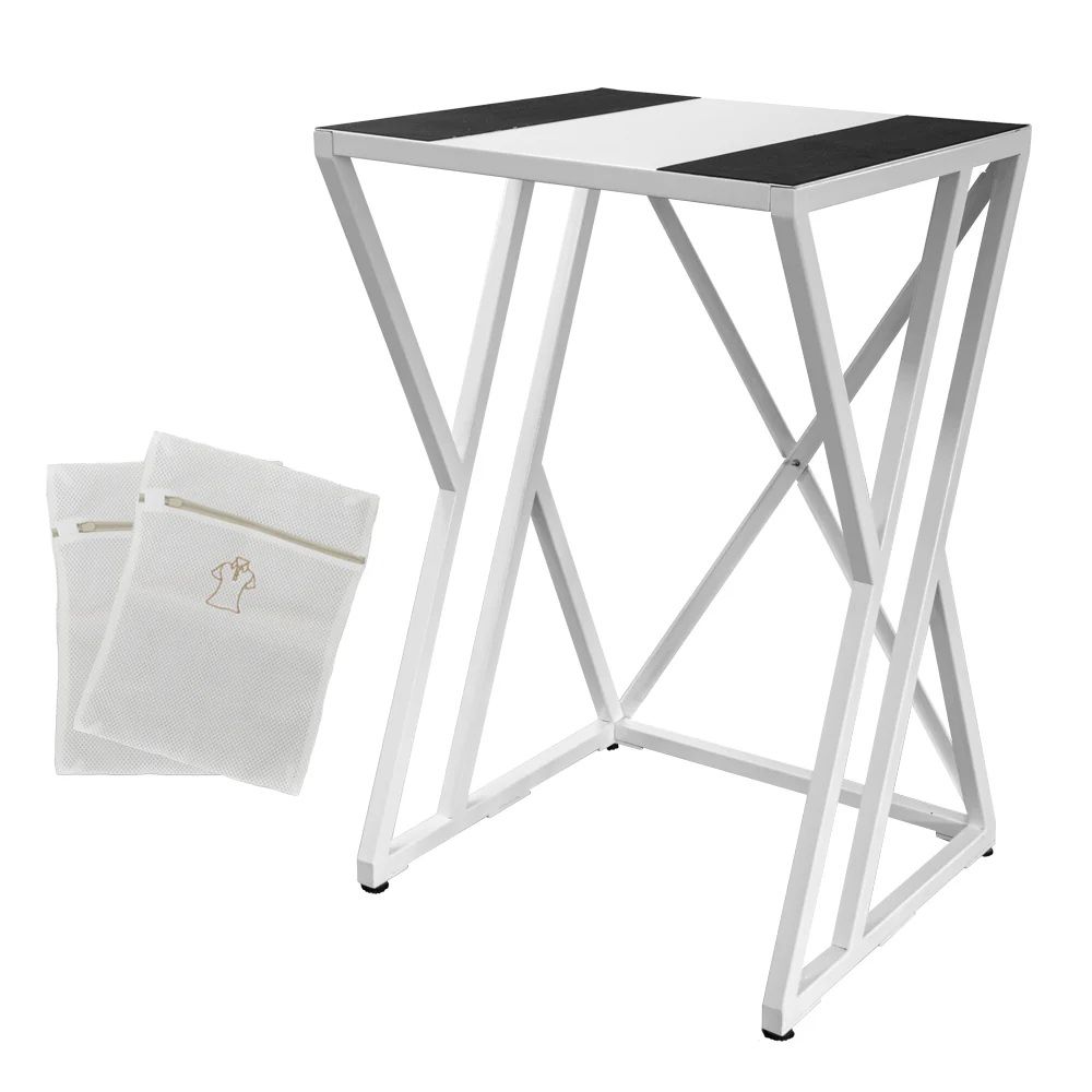 Dryer Stand Over Front Loading Washing Machine, 100kg Heavy Duty Steel Stacking Kit, 102x67x60cm Space Saving Shelf for Small Home, Anti-Slip Rubber Surface, Fits Tumble Dryers & Washers, White - Image 1