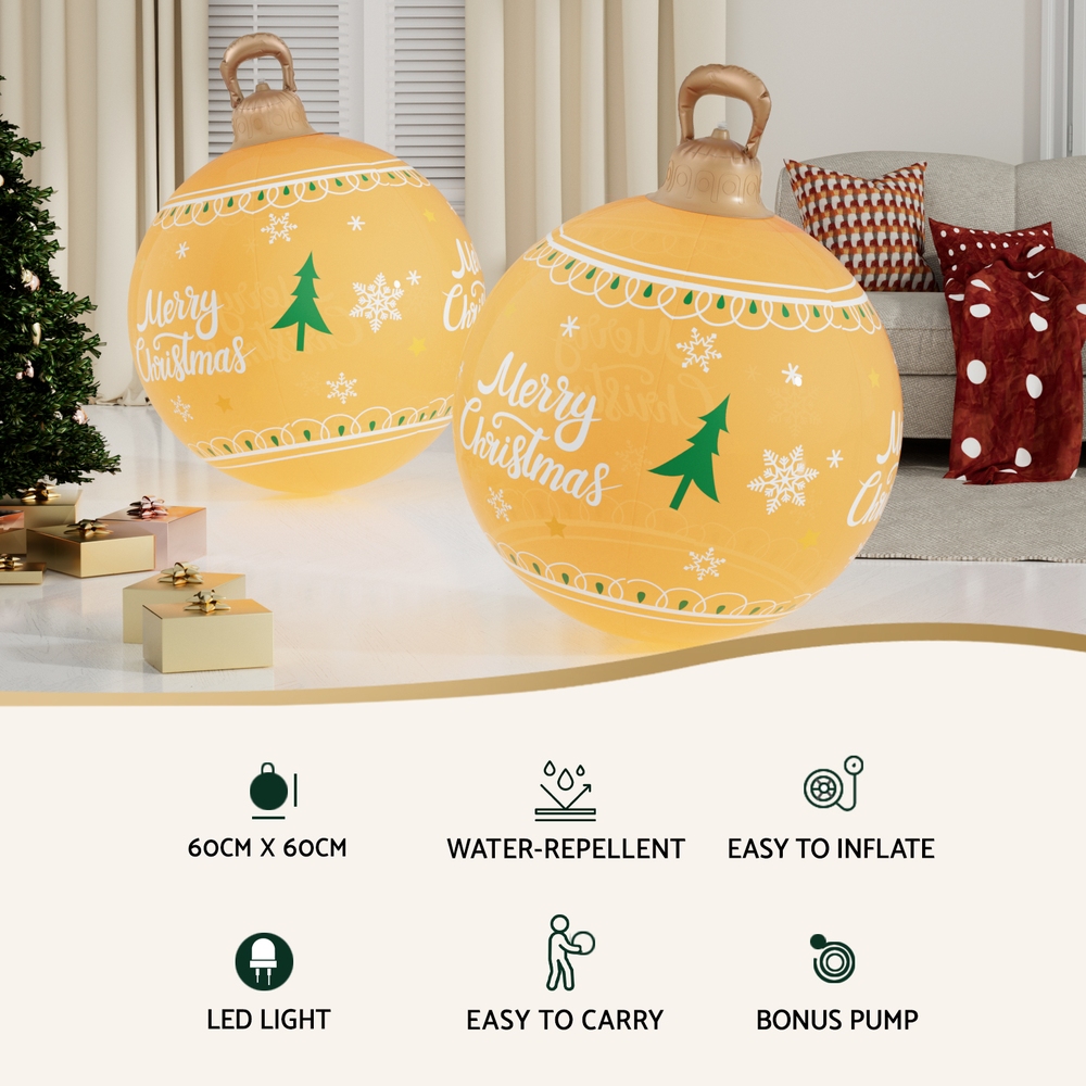 Jingle Jollys Christmas Inflatable Ball 60cm Led Illuminated Xmas Decoration - Image 4