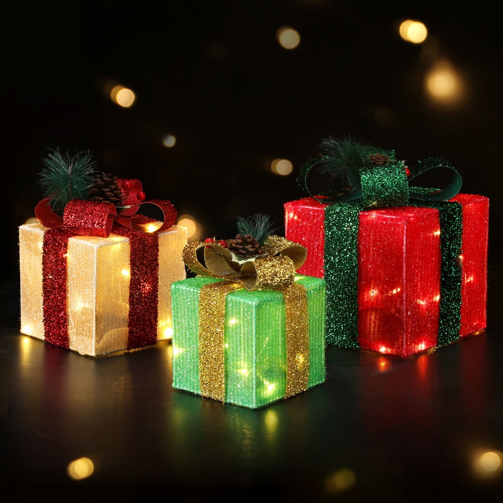 3 PCS Christmas Lights 60 LED Fairy Light Gift Box Jingle Jollys - Image 7