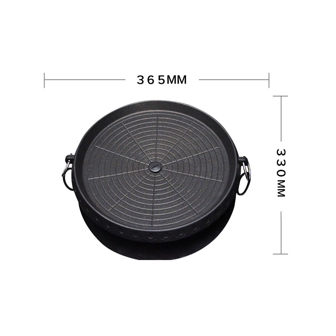 SOGA 2X Portable Korean BBQ Butane Gas Stove Stone Grill Plate Non Stick Coated Round - Image 1