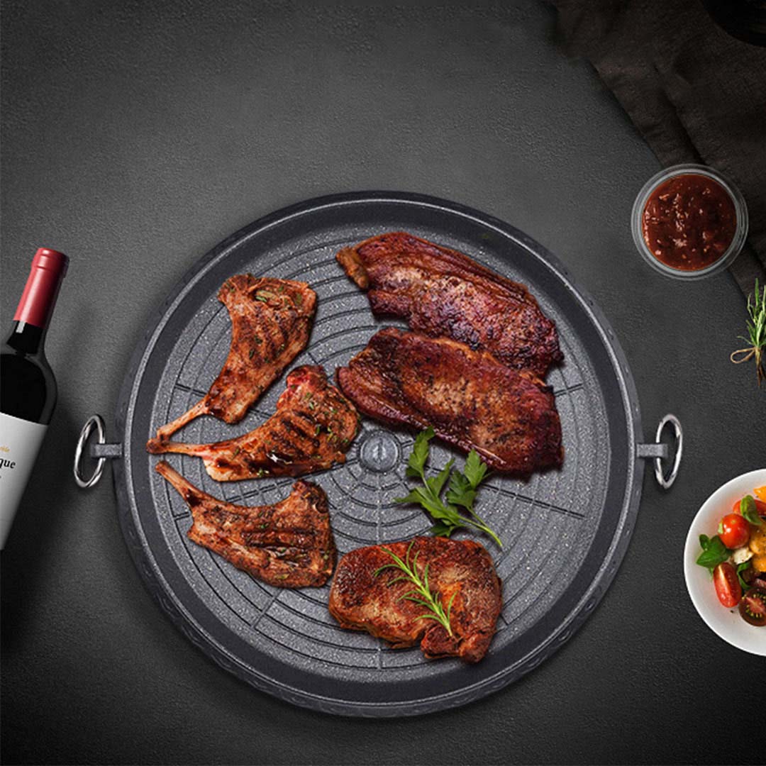 SOGA 2X Portable Korean BBQ Butane Gas Stove Stone Grill Plate Non Stick Coated Round - Image 7
